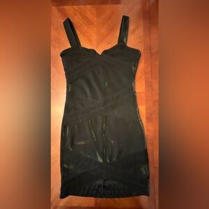 H&M Body Con Dress Black Metallic Size 6